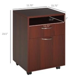 Mobile Storage Cabinet Organizer With Drawer And Cabinet, Printer Stand With Castors, In Brown -Tahanbath brown tahanbath pantry organizers z w1785118917 c3 1000