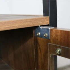 Living Room Shelves (2 Storage Areas, Box) Modern Kitchen, Wooden Storage, Corridor/Dining Room Glass Cabinets In Brown -Tahanbath brown tahanbath pantry organizers z w1983140130 4f 1000