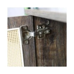 Brown TV Cabinet With Solid Wood Legs Fits 65 In. TV, Has UV-Open Drawers And Rattan Design For Living/Bedroom -Tahanbath brown tahanbath pantry organizers z w1983140257 44 1000