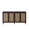 70in. 4-Door Rattan Buffet Cabinet: Adjustable Shelves In Brown