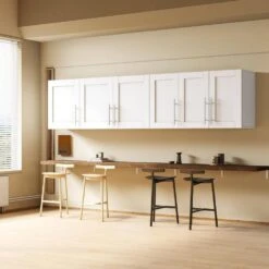 White And Brown Solid Storage Cabinet With Gold Handles: Drawer Dresser, Bar Cabinet, Buffet Server Console -Tahanbath brown white tahanbath pantry organizers z w679p151552 31 1000