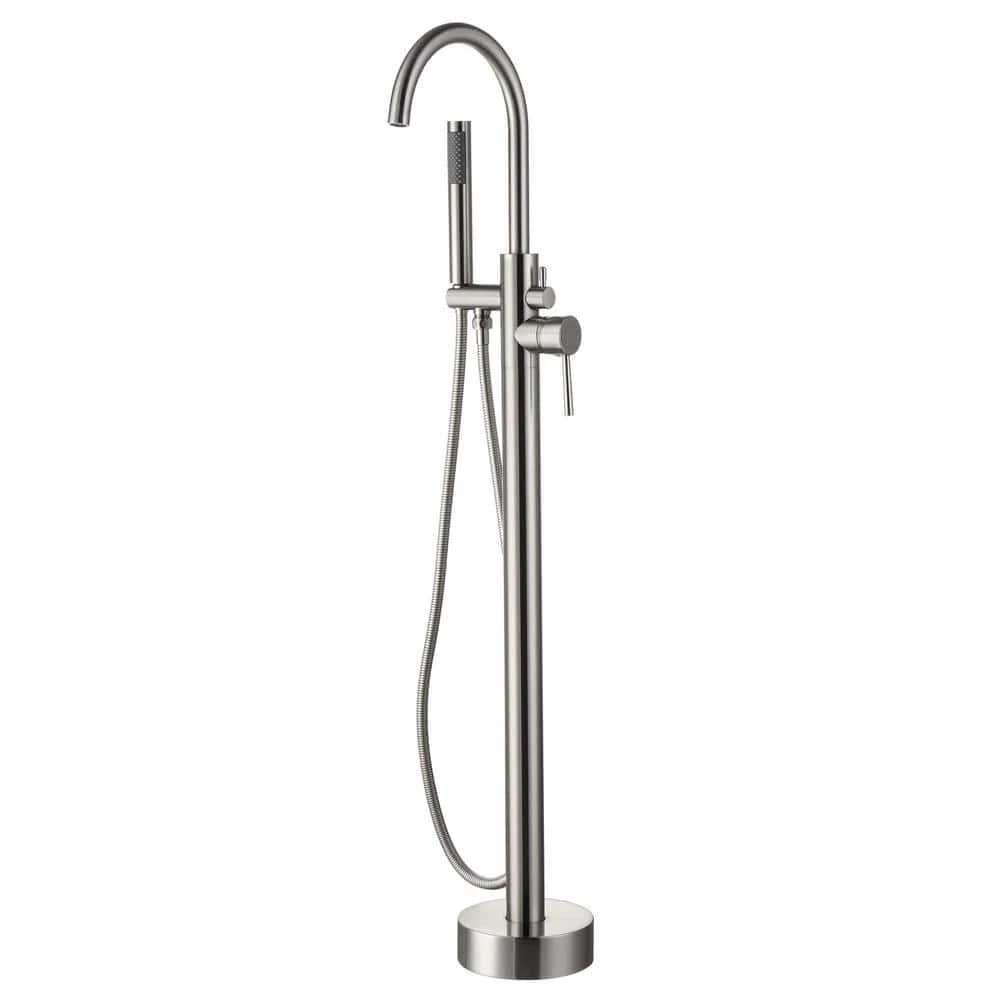 3-Handle Traditional Freestanding Bathtub Faucet(Brush Nickel) 1 3-Handle Traditional Freestanding Bathtub Faucet(Brush Nickel)