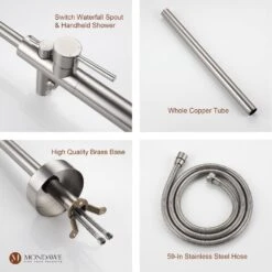 3-Handle Traditional Freestanding Bathtub Faucet(Brush Nickel) 11 3-Handle Traditional Freestanding Bathtub Faucet(Brush Nickel) -Tahanbath brush nickel tahanbath claw foot tub faucets z s125c bn 66 1000