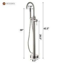 3-Handle Traditional Freestanding Bathtub Faucet(Brush Nickel) 12 3-Handle Traditional Freestanding Bathtub Faucet(Brush Nickel) -Tahanbath brush nickel tahanbath claw foot tub faucets z s125c bn c3 1000