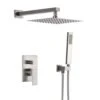 1-Spray 10 In. Ceiling Mount 1.8 GPM Dual Shower Head And Handheld Shower Head In Brushed N