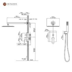 1-Spray 10 In. Ceiling Mount 1.8 GPM Dual Shower Head And Handheld Shower Head In Brushed N -Tahanbath brush nickel tahanbath dual shower heads z s0082c 10bn c3 1000