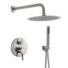 1-Spray 10 In. Ceiling Mount 1.8 GPM Dual Shower Head And Handheld Shower Head In Brushed Nickel
