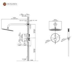 1-Spray 10 In. Ceiling Mount 1.8 GPM Dual Shower Head And Handheld Shower Head In Brushed Nickel -Tahanbath brush nickel tahanbath dual shower heads z s133a2c 10bn c3 1000