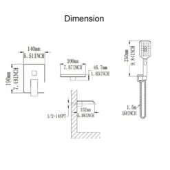 Single Handle 2-Spray 1.8 GPM Waterfall Bathtub Swivel Tub And Shower Faucet With Hand Shower In Brushed Gold -Tahanbath brushed gold bathtub shower faucet combos w1194 d93107lsj kxc c3 1000