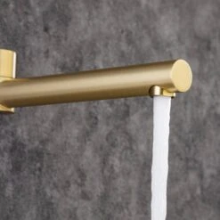 Single Handle 3-Spray High Pressure Tub And Shower Faucet Combo With Tub Spout In Brushed Gold (Valve Included) -Tahanbath brushed gold bathtub shower faucet combos w1194 d96203lsj zq d4 1000