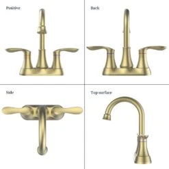 4 In. 2-Handle Vanity Sink Faucet With Drain Kit Included In Brushed Gold 13 4 In. 2-Handle Vanity Sink Faucet With Drain Kit Included In Brushed Gold -Tahanbath brushed gold centerset bathroom faucets x dr 4011b bg fa 1000