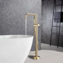 Tahanbath -Tahanbath brushed gold claw foot tub faucets q pzz 8008lsj e1 1000