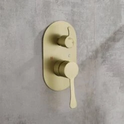 2-Spray Wall Mounted Fixed And Handheld Shower Head Waterfall Rain Shower System In Brushed Gold 14 2-Spray Wall Mounted Fixed And Handheld Shower Head Waterfall Rain Shower System In Brushed Gold -Tahanbath brushed gold dual shower heads x nk0735 76 1000