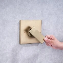 1-Spray Patterns With 2.5 GPM 10 In. Wall Mount Rain Fixed Shower Head In Brushed Gold (Valve Included) -Tahanbath brushed gold fixed shower heads pzz 93101 lsj zq 1d 1000