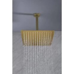 1-Spray Patterns With 2.5 GPM 12 In. Ceiling Mount Rain Fixed Shower Head In Brushed Gold -Tahanbath brushed gold fixed shower heads z w928100963 31 1000