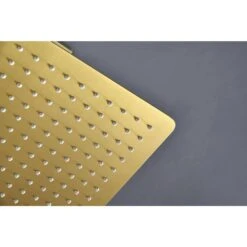 1-Spray Patterns With 2.5 GPM 12 In. Ceiling Mount Rain Fixed Shower Head In Brushed Gold -Tahanbath brushed gold fixed shower heads z w928100963 44 1000