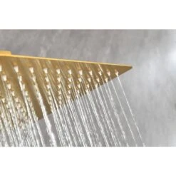 1-Spray Patterns With 2.5 GPM 12 In. Ceiling Mount Rain Fixed Shower Head In Brushed Gold -Tahanbath brushed gold fixed shower heads z w928100963 4f 1000