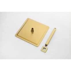 1-Spray Patterns With 2.5 GPM 12 In. Ceiling Mount Rain Fixed Shower Head In Brushed Gold -Tahanbath brushed gold fixed shower heads z w928100963 76 1000