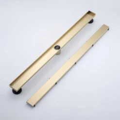 2.75 In. W X 36 In. D Stainless Steel Decorative Drain Cover With Brushed Gold -Tahanbath brushed gold shower drains q pzz 7001lsj 36 1f 1000