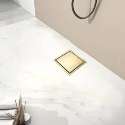6 Inch Square Shower Floor Drain -Tahanbath brushed gold shower drains z w92863544 d4 1000