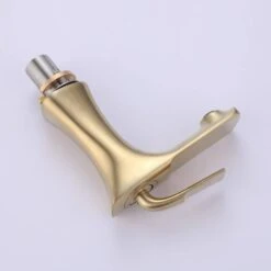 Bathroom Faucet Single Handle Sink Vessel Faucet In Brushed Gold -Tahanbath brushed gold single hole bathroom faucets rb1043 ll 1f 1000