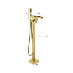 Single-Handle Free Standing Claw Foot Freestanding Tub Faucet With Handheld Shower In. Brushed Gold 13 Single-Handle Free Standing Claw Foot Freestanding Tub Faucet With Handheld Shower In. Brushed Gold -Tahanbath brushed gold tahanbath claw foot tub faucets kt ct msab512bg c3 1000
