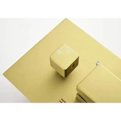 1-Spray 10 In. Rain Shower Head Dual Systems Wall Mounted Shower 2.5 GPM In Brushed Gold -Tahanbath brushed gold tahanbath dual shower heads y w2287 140903 1f 1000