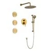 1-Spray Dual Shower System 2.5 GPM With Shower Head, Hand Shower, Slide Bar In Brushed Gold