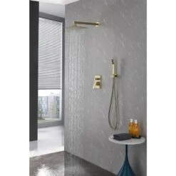 1-Spray Patterns Shower Head With Dual Wall Mount 1.5 GPM In Brushed Gold 11 1-Spray Patterns Shower Head With Dual Wall Mount 1.5 GPM In Brushed Gold -Tahanbath brushed gold tahanbath dual shower heads y w928115309 31 1000