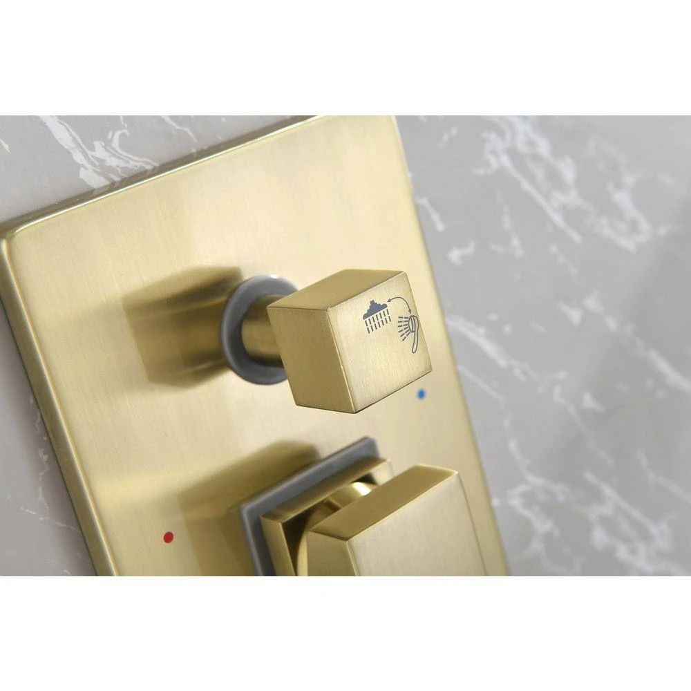 1-Spray Patterns Shower Head With Dual Wall Mount 1.5 GPM In Brushed Gold 3 1-Spray Patterns Shower Head With Dual Wall Mount 1.5 GPM In Brushed Gold - Image 3