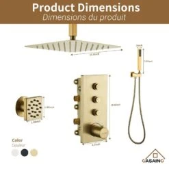 1-Spray Patterns Wall Mounted Handheld Shower Head Dual1.8 GPM In Brushed Gold 15 1-Spray Patterns Wall Mounted Handheld Shower Head Dual1.8 GPM In Brushed Gold -Tahanbath brushed gold tahanbath dual shower heads z 102009lk 4 44 1000