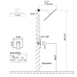 1-Spray Patterns With 1.5 GPM 8 In. Wall Mount Rain Fixed Shower Head In Brushed Gold -Tahanbath brushed gold tahanbath fixed shower heads nk0729 zq c3 1000