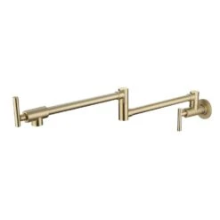 Wall Mounted Pot Filler With Swivel Spout In Brushed Gold
