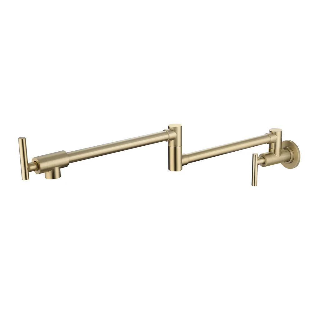 Wall Mounted Pot Filler With Swivel Spout In Brushed Gold 1 Wall Mounted Pot Filler With Swivel Spout In Brushed Gold