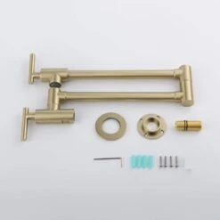 Wall Mounted Pot Filler With Swivel Spout In Brushed Gold 14 Wall Mounted Pot Filler With Swivel Spout In Brushed Gold -Tahanbath brushed gold tahanbath pot fillers q ybs pf662 bg 76 1000