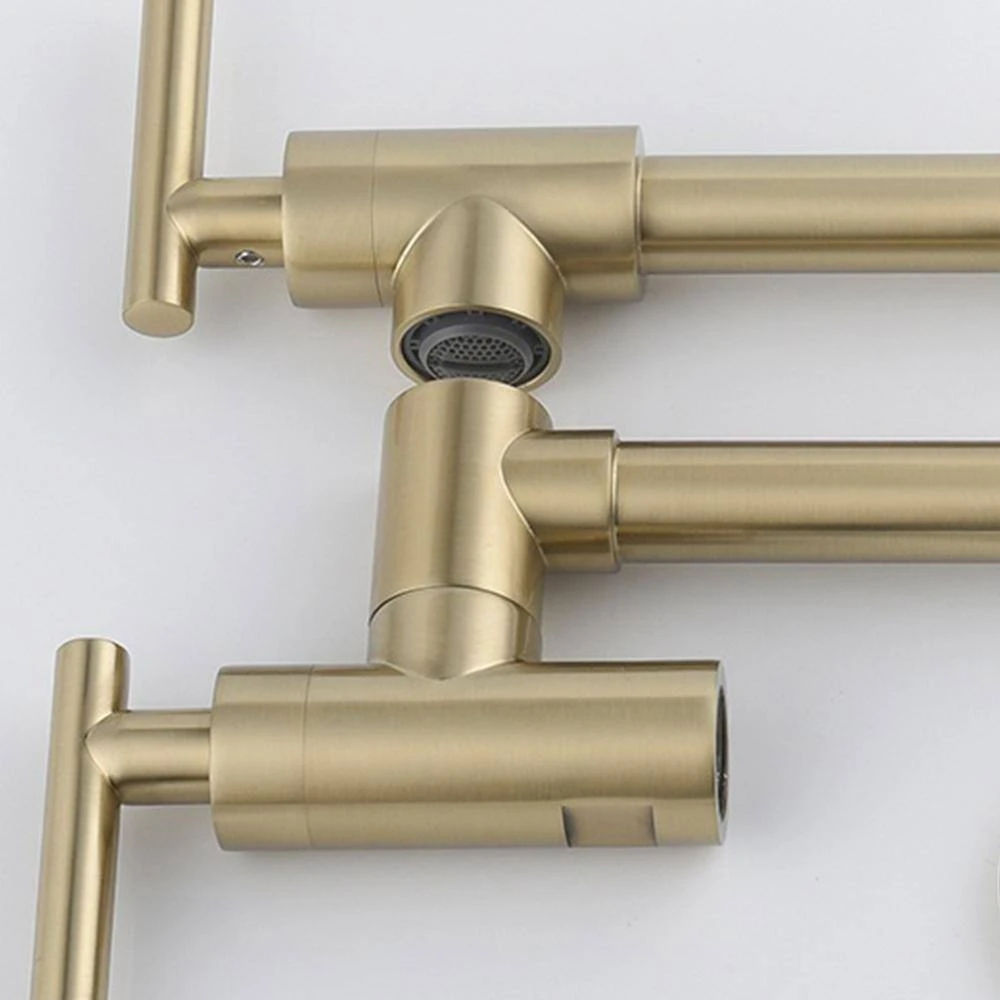 Wall Mounted Pot Filler With Swivel Spout In Brushed Gold 2 Wall Mounted Pot Filler With Swivel Spout In Brushed Gold - Image 2