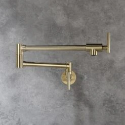 Wall Mounted Pot Filler With Swivel Spout In Brushed Gold 13 Wall Mounted Pot Filler With Swivel Spout In Brushed Gold -Tahanbath brushed gold tahanbath pot fillers q ybs pf662 bg fa 1000