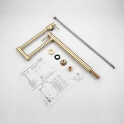 Deck Mount Pot Filler Faucet With Extension Shank In Brushed Gold -Tahanbath brushed gold tahanbath pot fillers y w2287 p153978 1f 1000