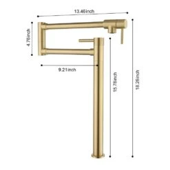 Deck Mount Pot Filler Faucet With Extension Shank In Brushed Gold -Tahanbath brushed gold tahanbath pot fillers y w2287 p153978 76 1000