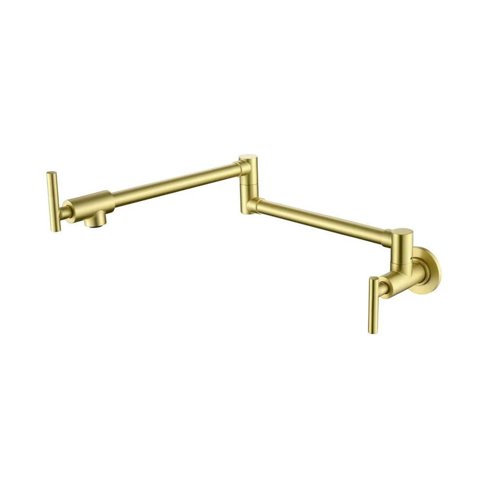 Wall Mount Pot Filler Faucet In Brushed Gold 1 Wall Mount Pot Filler Faucet In Brushed Gold