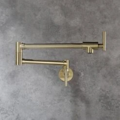 Wall Mount Pot Filler Faucet In Brushed Gold 14 Wall Mount Pot Filler Faucet In Brushed Gold -Tahanbath brushed gold tahanbath pot fillers y w92850216 76 1000