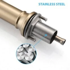 Double Handle Pull Down Sprayer Kitchen Faucet In Brushed Gold -Tahanbath brushed gold tahanbath pull down kitchen faucets z w122581052 1f 1000