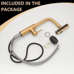 Kitchen Sink Faucet, Nickel Gold Kitchen Faucets With Pull Out Sprayer, Bar Faucet Single Hole Faucet -Tahanbath brushed gold tahanbath pull down kitchen faucets z w1932p218070 76 1000