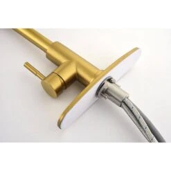 Brushed Gold 22.44 In. H Pull Down Sprayer Kitchen Faucet With 360 ° Spout Swivel -Tahanbath brushed gold tahanbath pull down kitchen faucets z w2287141942 1f 1000