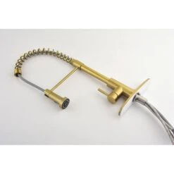 Brushed Gold 22.44 In. H Pull Down Sprayer Kitchen Faucet With 360 ° Spout Swivel -Tahanbath brushed gold tahanbath pull down kitchen faucets z w2287141942 66 1000