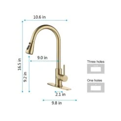 Kitchen Faucet With Pull Out Spraye In Brushed Gold -Tahanbath brushed gold tahanbath pull out kitchen faucets y w928 th 4003lsj 44 1000