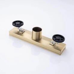 2.75 In. W X 12 In D Grid Shower Drain Stainless Steel Decorative Drain Cover With Brushed Gold -Tahanbath brushed gold tahanbath shower drains q pzz 7002lsj 12 fa 1000