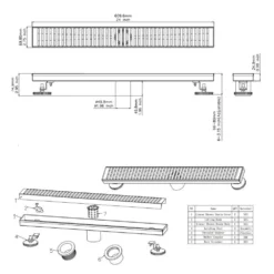 2.75 In. W X 24 In. D Grid Shower Drain Stainless Steel Decorative Drain Cover With Brushed Gold 12 2.75 In. W X 24 In. D Grid Shower Drain Stainless Steel Decorative Drain Cover With Brushed Gold -Tahanbath brushed gold tahanbath shower drains q pzz 7002lsj 24 1d 1000