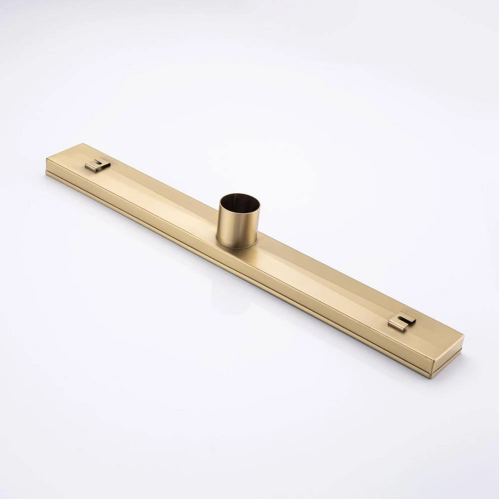 2.75 In. W X 24 In. D Grid Shower Drain Stainless Steel Decorative Drain Cover With Brushed Gold 4 2.75 In. W X 24 In. D Grid Shower Drain Stainless Steel Decorative Drain Cover With Brushed Gold - Image 4