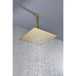 No Handle Rain Shower Head 1-Spray Shower Faucet 2.5 GPM With High Pressure Rainfall In. Brushed Gold -Tahanbath brushed gold tahanbath shower faucets z w2287 p182601 44 1000